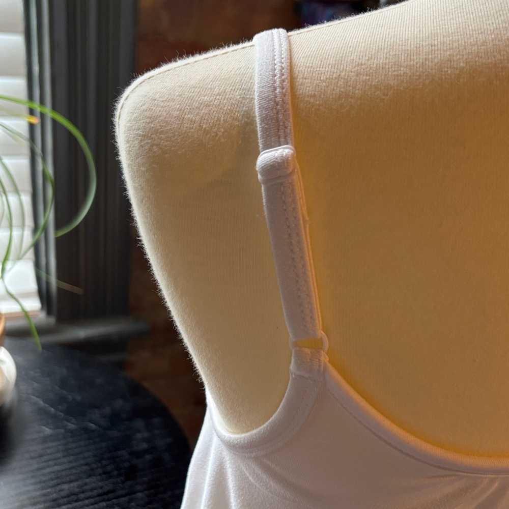 White Spaghetti Strap Tank with Bra- 
TANKS 2 FOR $10! Bundle and message me! - Picture 3 of 5